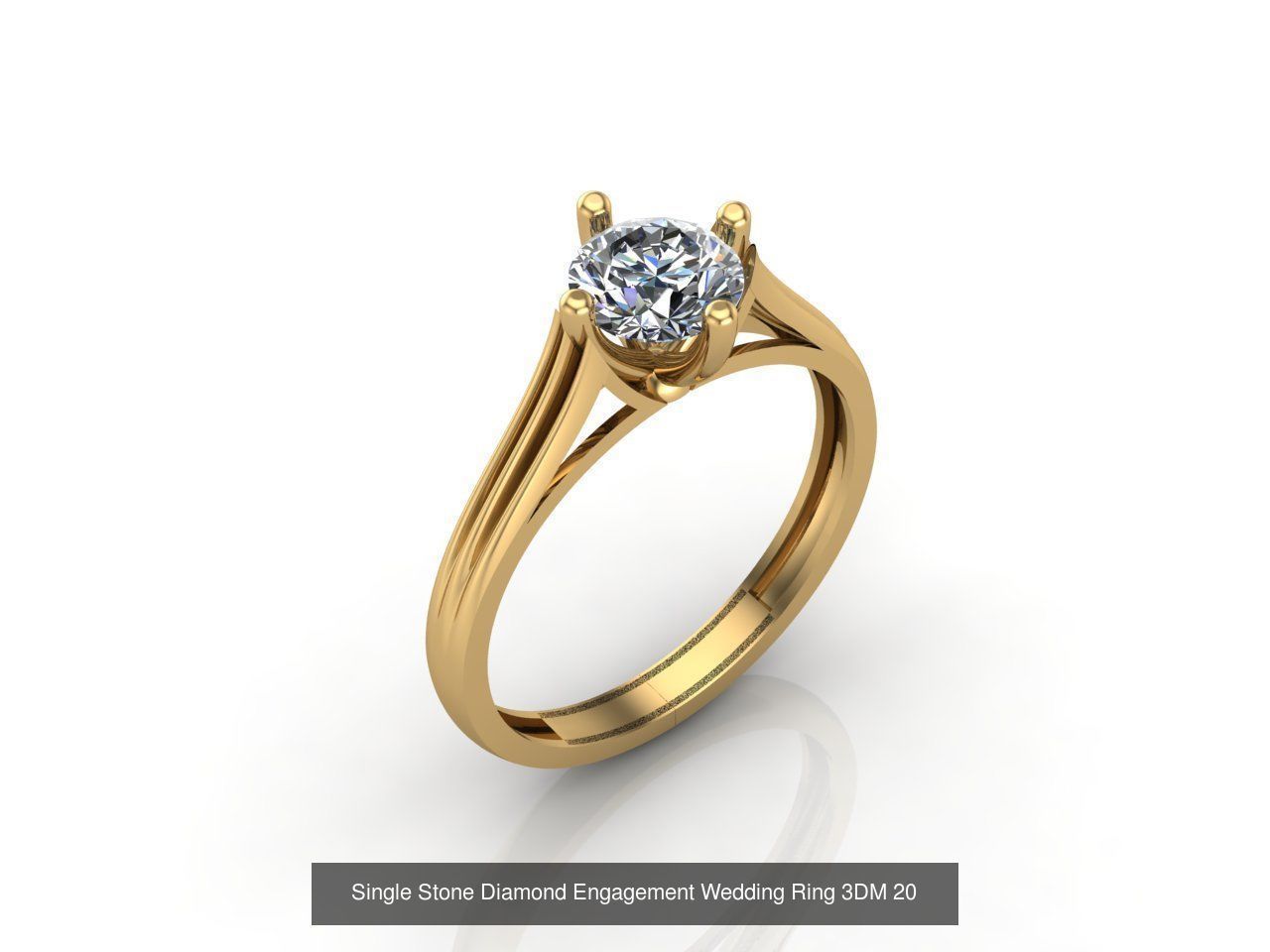 100 Model  Single Stone Engagement Wedding Ring Solitaire  3D Model Collection_95