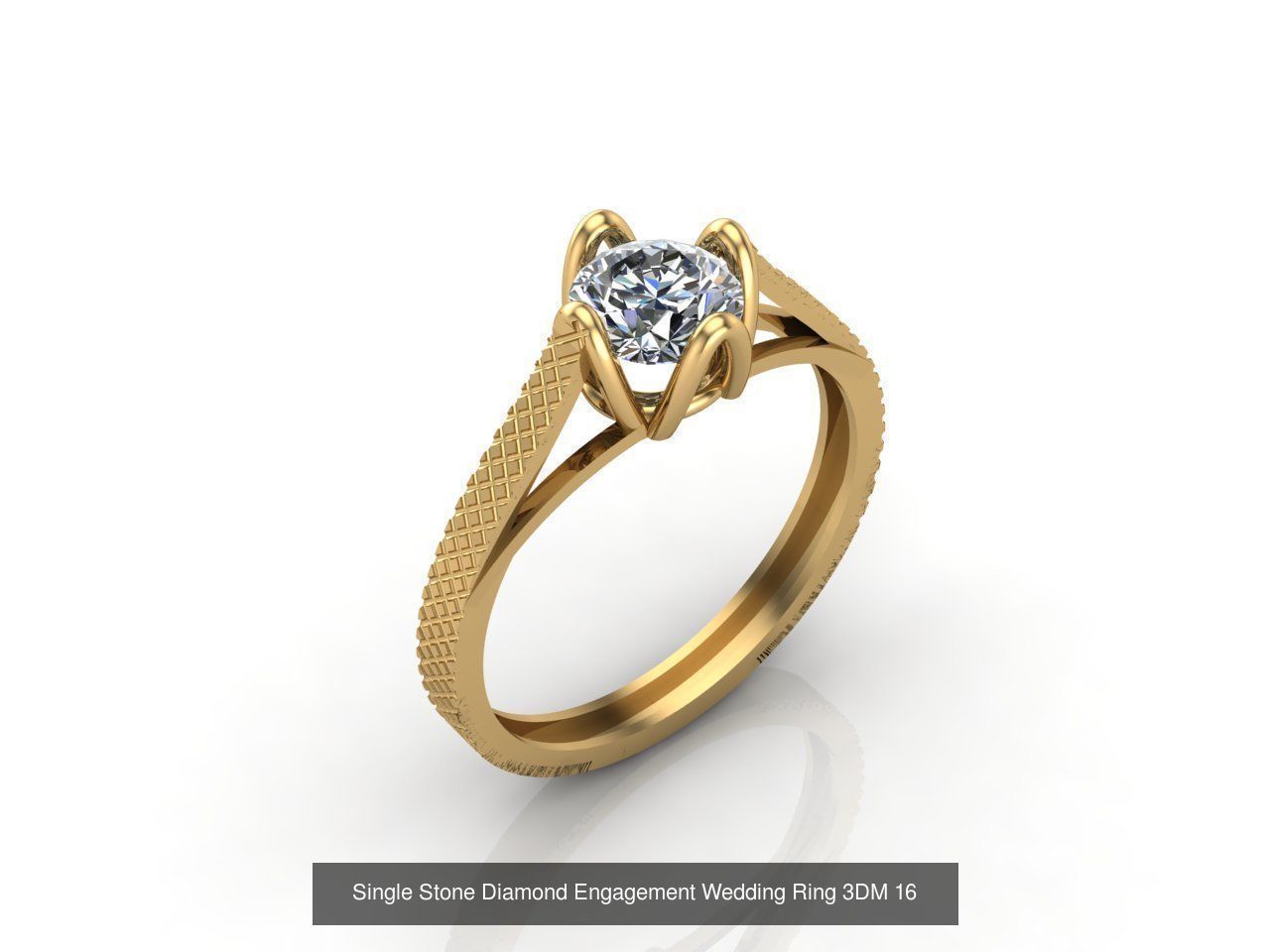 100 Model  Single Stone Engagement Wedding Ring Solitaire  3D Model Collection_100