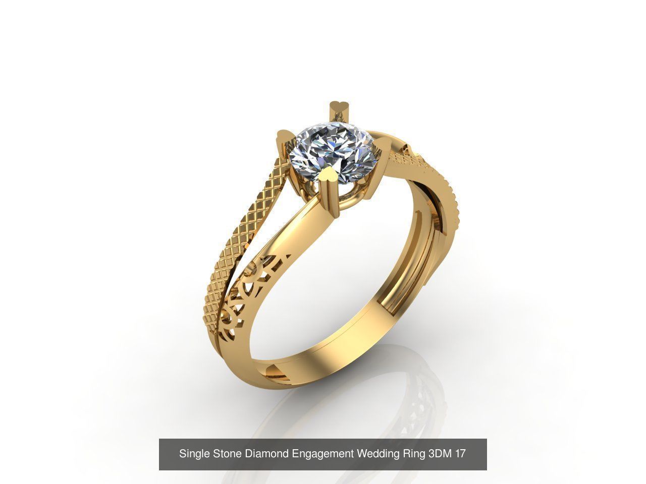 100 Model  Single Stone Engagement Wedding Ring Solitaire  3D Model Collection_99