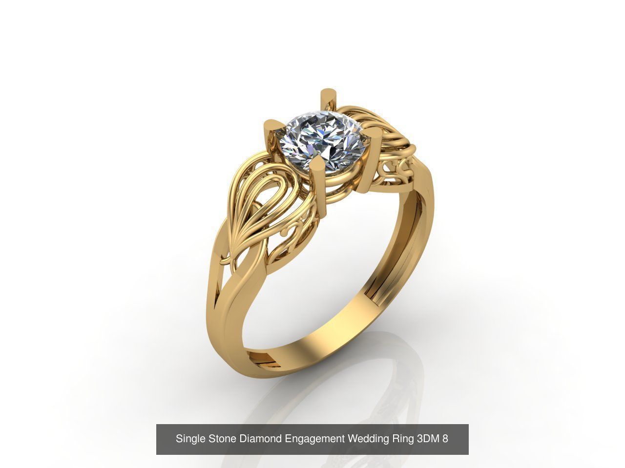 100 Model  Single Stone Engagement Wedding Ring Solitaire  3D Model Collection_30