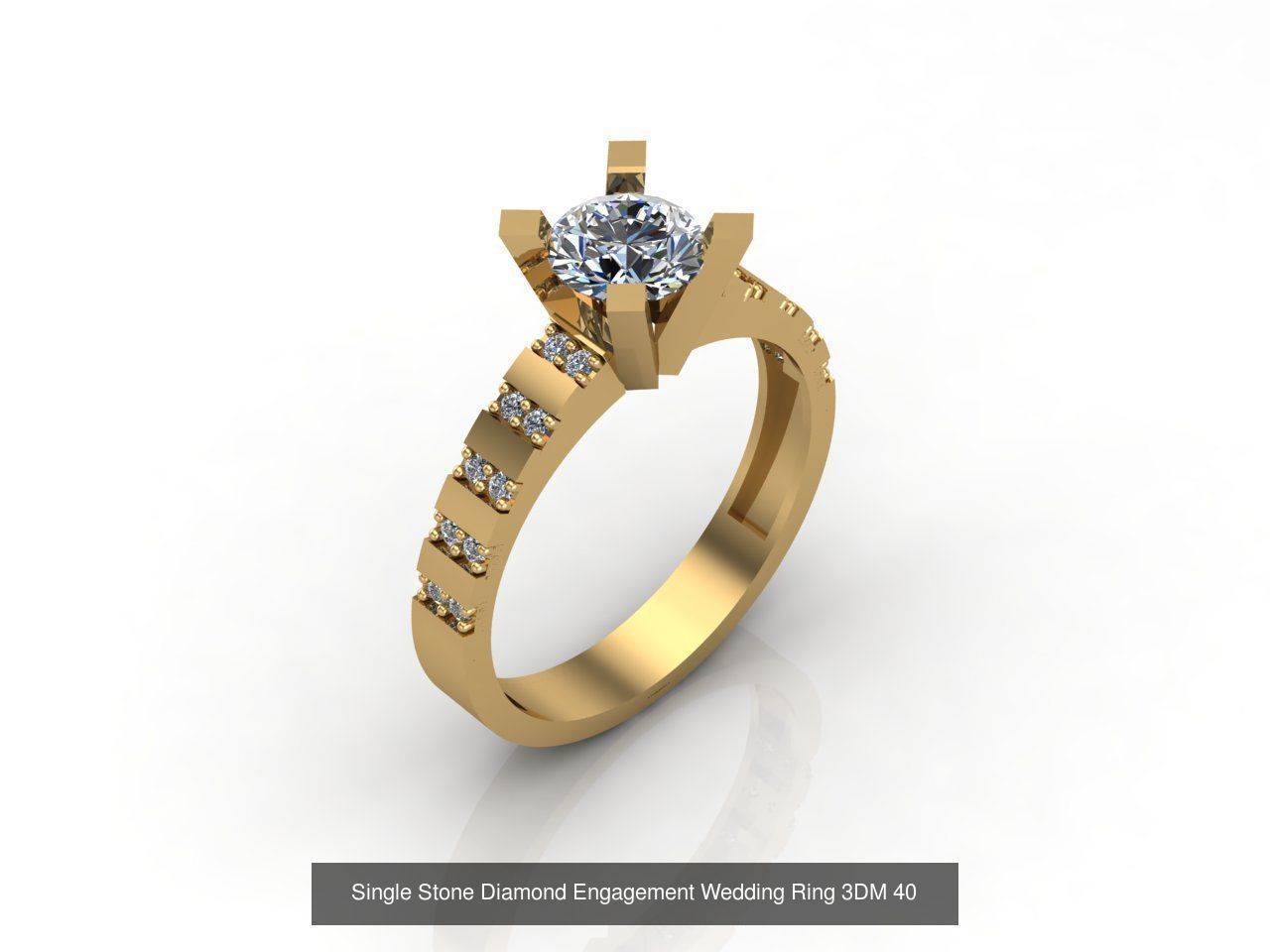 100 Model  Single Stone Engagement Wedding Ring Solitaire  3D Model Collection_73