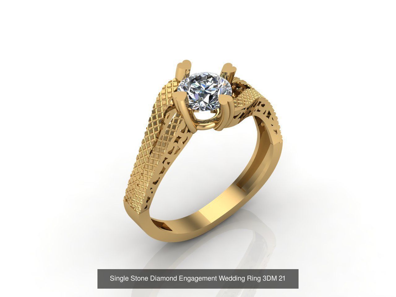 100 Model  Single Stone Engagement Wedding Ring Solitaire  3D Model Collection_94