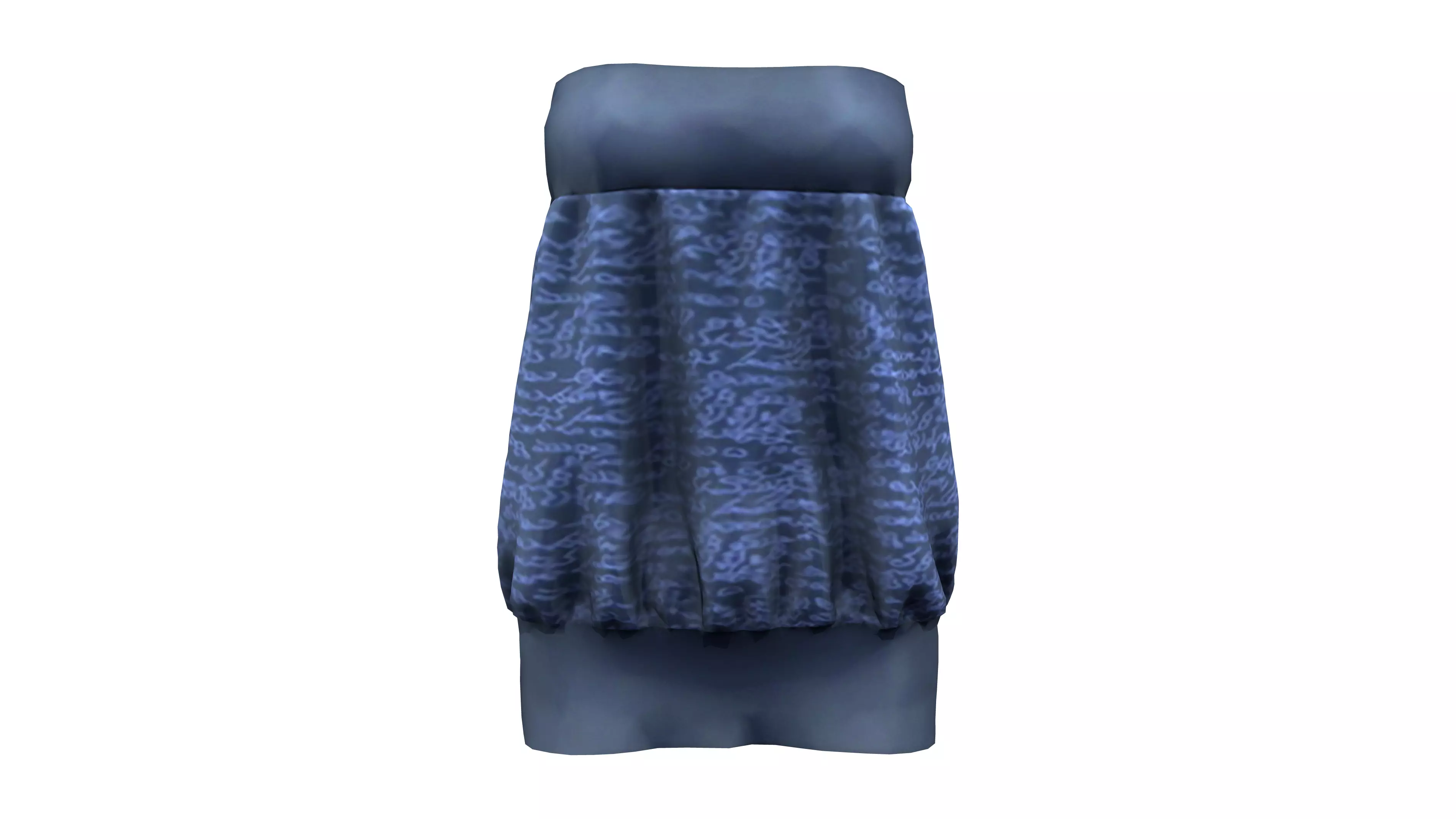 Bubble Strapless Tube Mini Dress Low-poly 3D model
