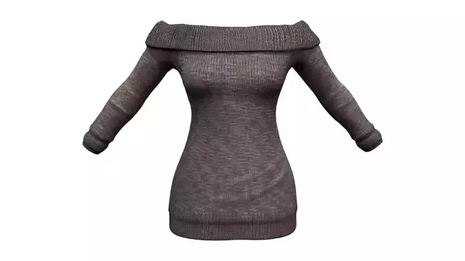 Off-Shoulder Knitted Mini Jumper Sweater Dress