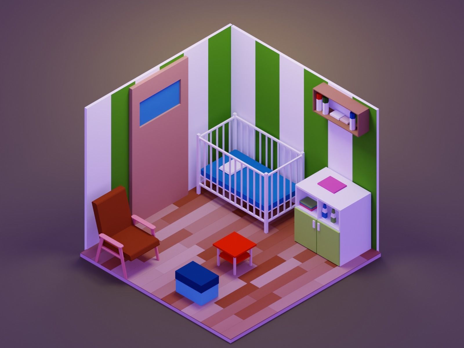 Low Poly Interior Asset Browser Low-poly 3D model_5