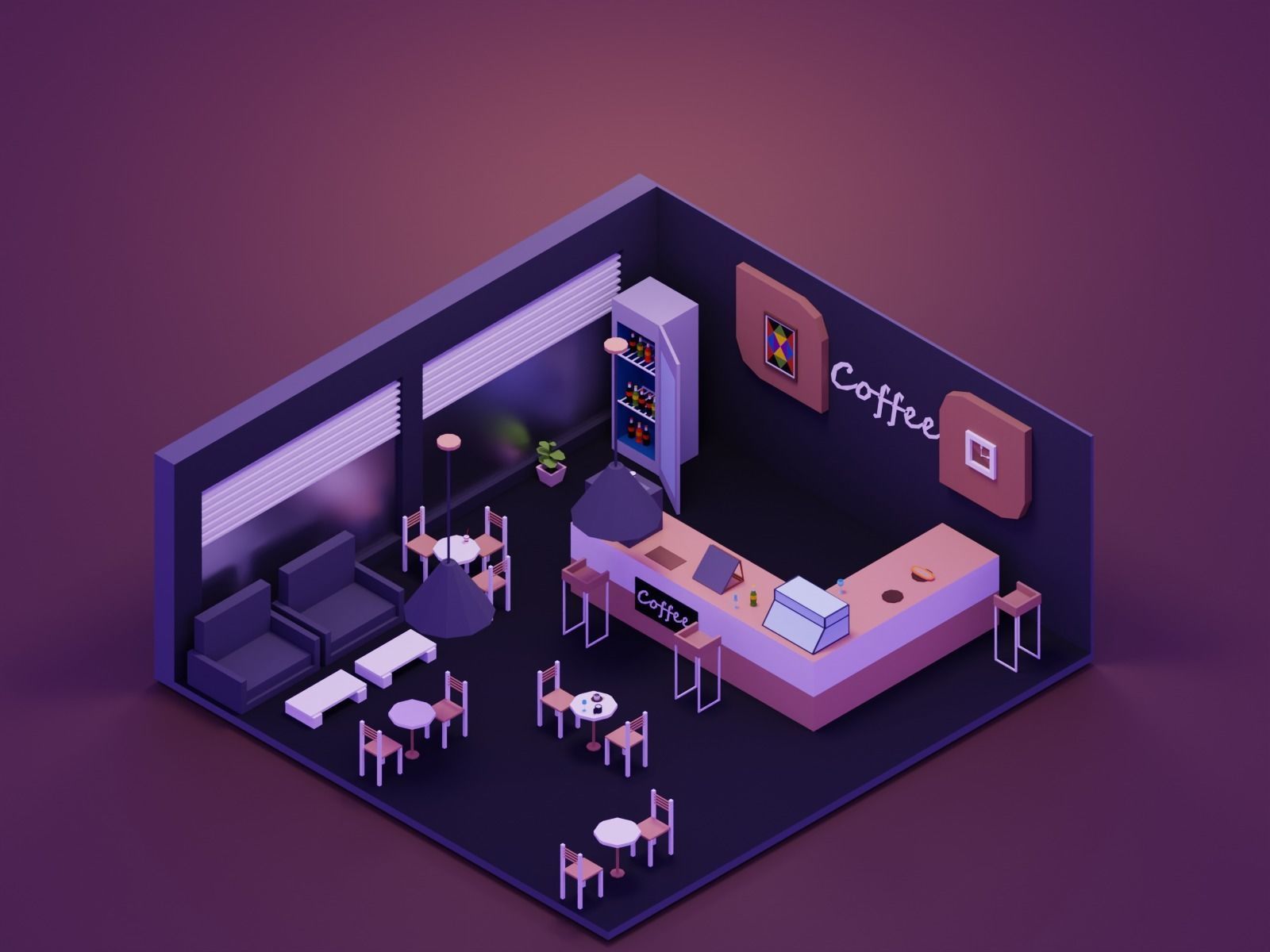 Low Poly Interior Asset Browser Low-poly 3D model_8