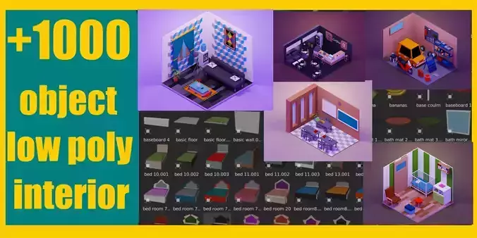 Low Poly Interior Asset Browser Low-poly 3D model