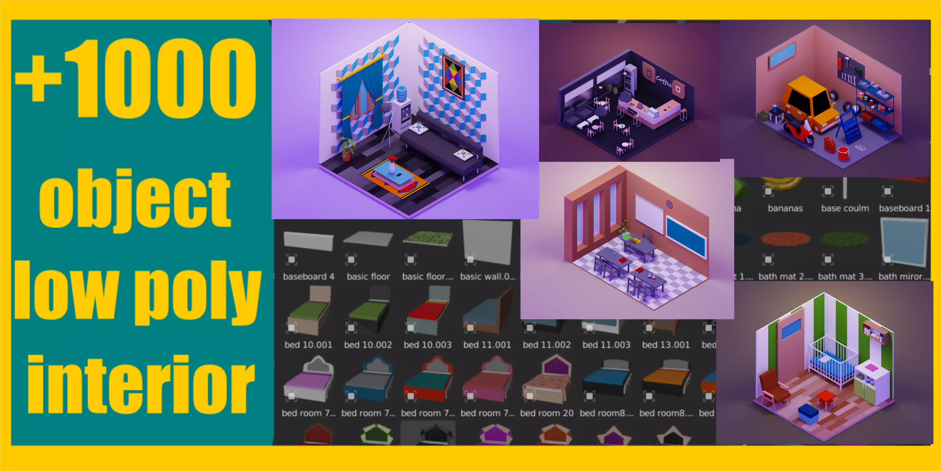 Low Poly Interior Asset Browser Low-poly 3D model_0