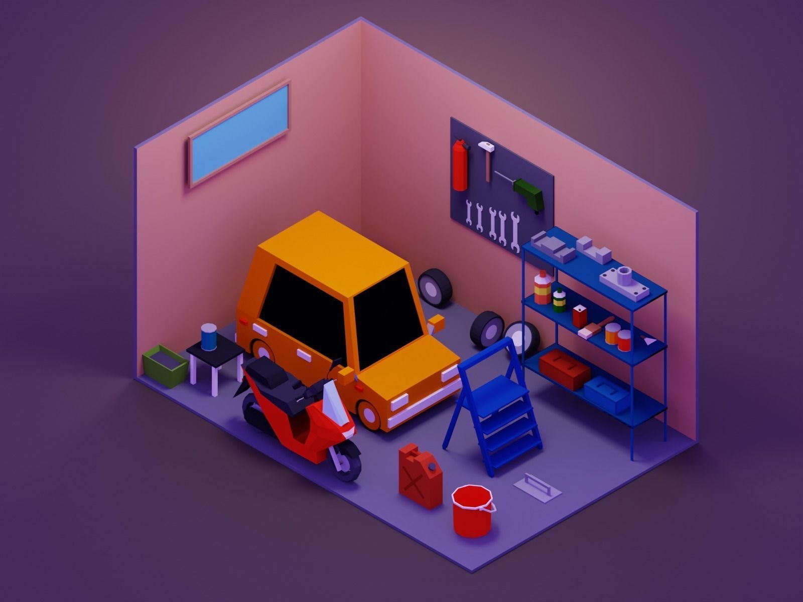 Low Poly Interior Asset Browser Low-poly 3D model_34