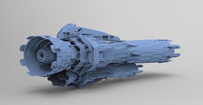 Sci fi Airship Space Zeppelin top 3D model