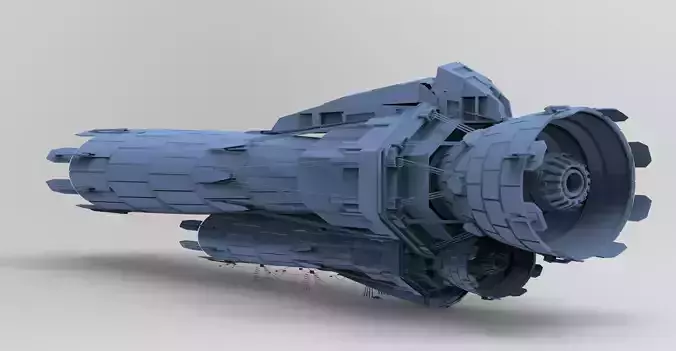 Sci fi Airship Space Zeppelin top 2 3D model