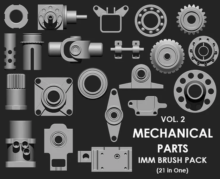 Mechanical Parts IMM Brush Pack 21 in One Vol 2 3D model_0