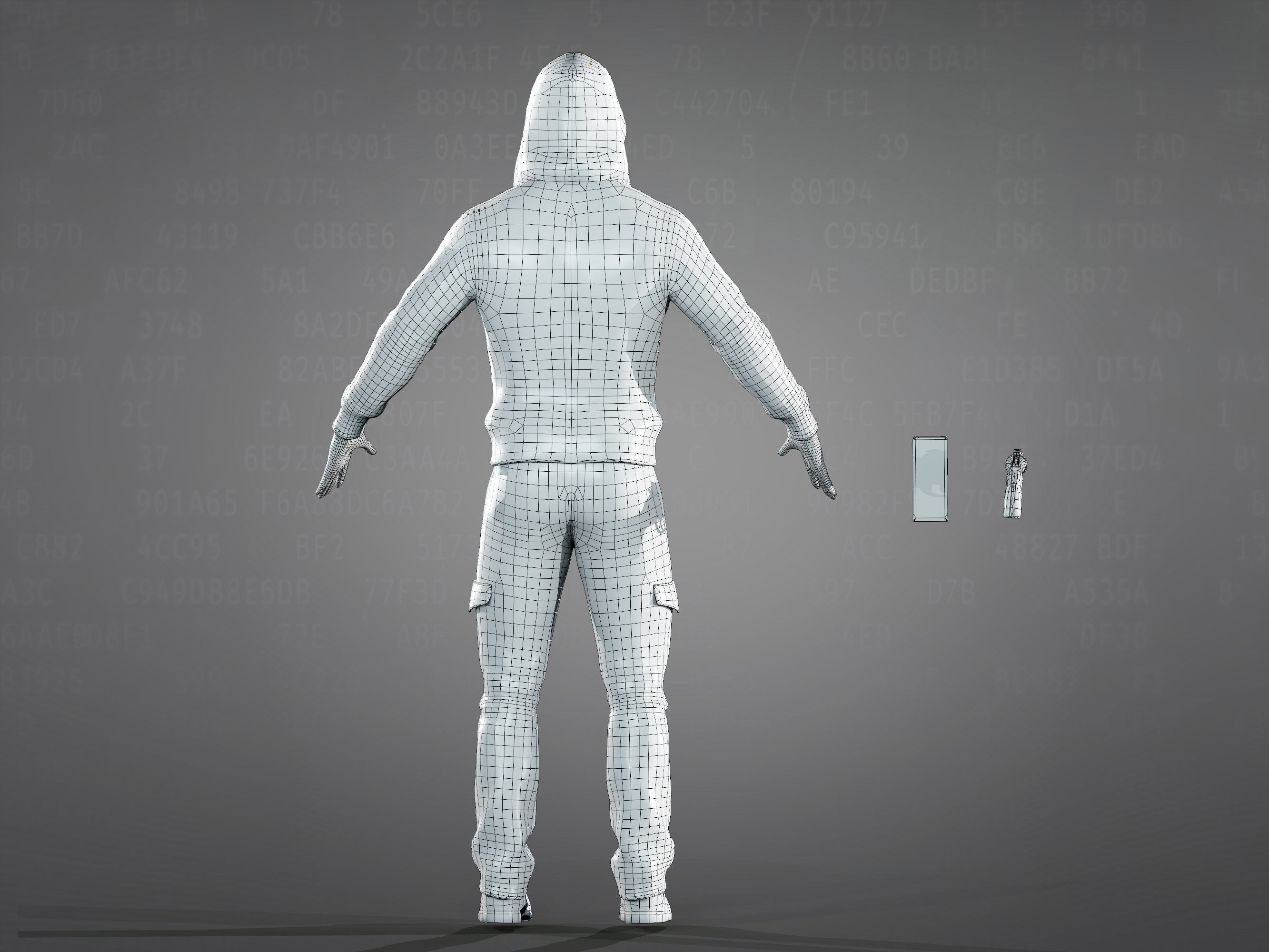 Anonymous Hacker Low-poly 3D model_13