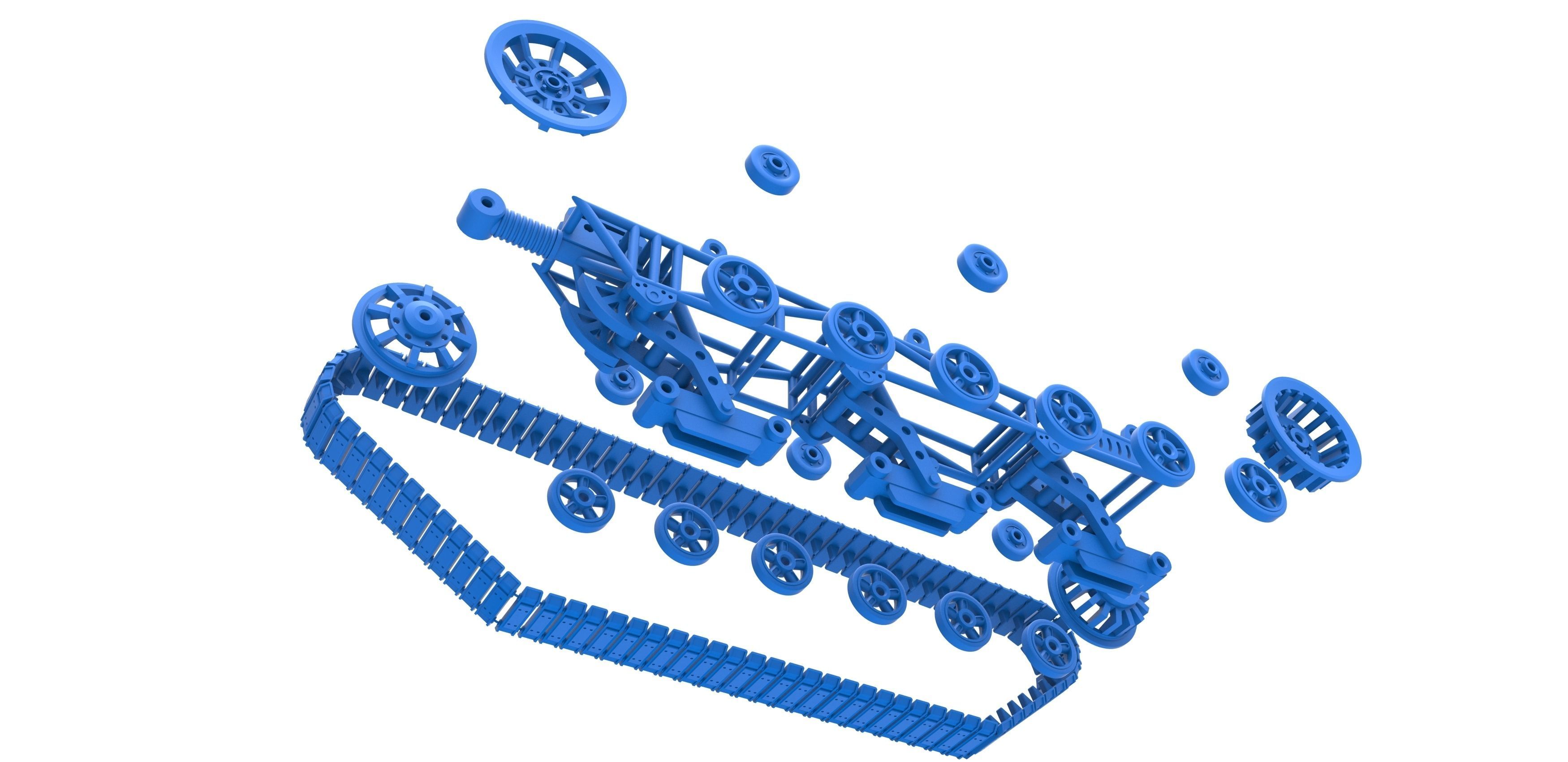 Track chassis Scale 1 to 25 3D print model_24