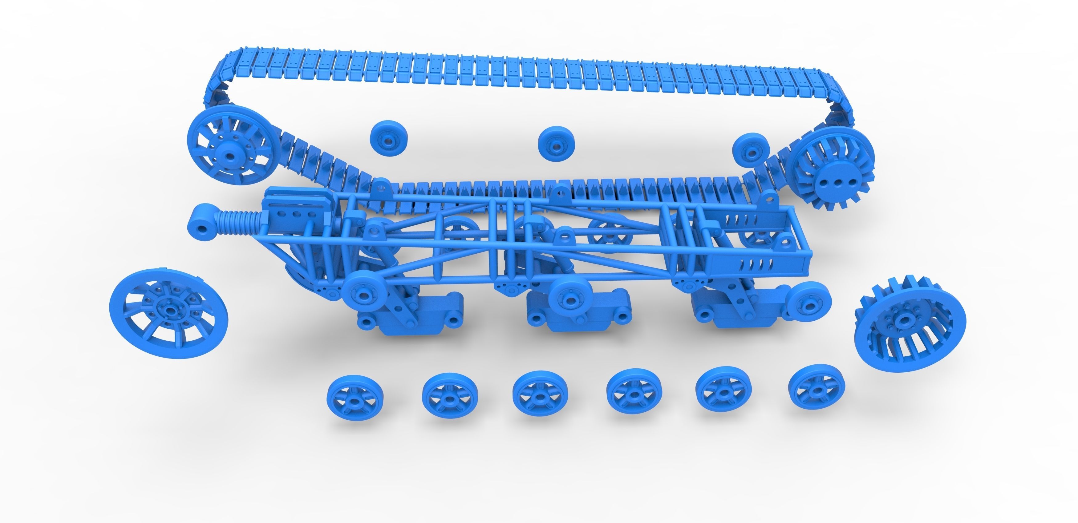 Track chassis Scale 1 to 25 3D print model_26