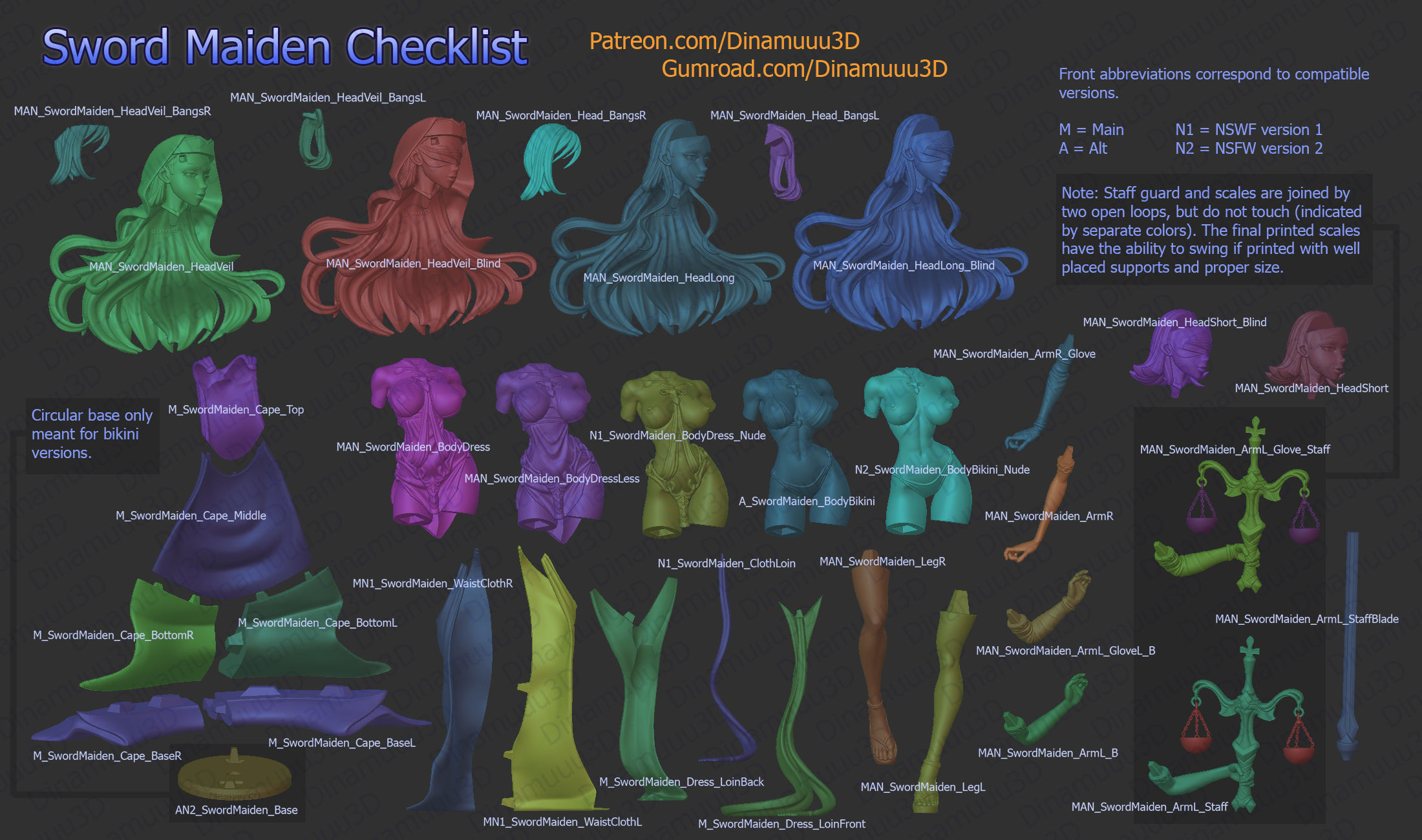 Sword Maiden Multi Versions SFW and NSFW 3D print model 3D print model_11