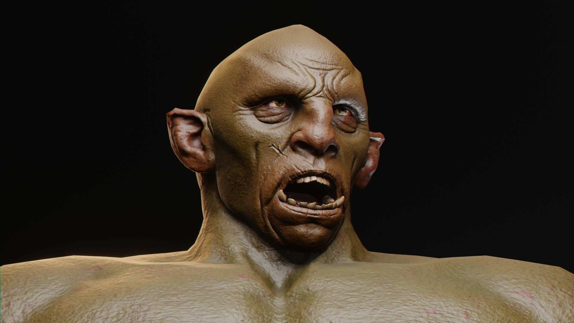 Ogre low-poly man running Low-poly 3D model_2