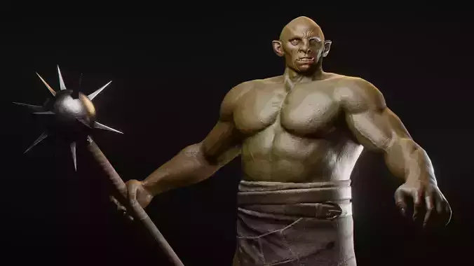 Ogre low-poly man running Low-poly 3D model