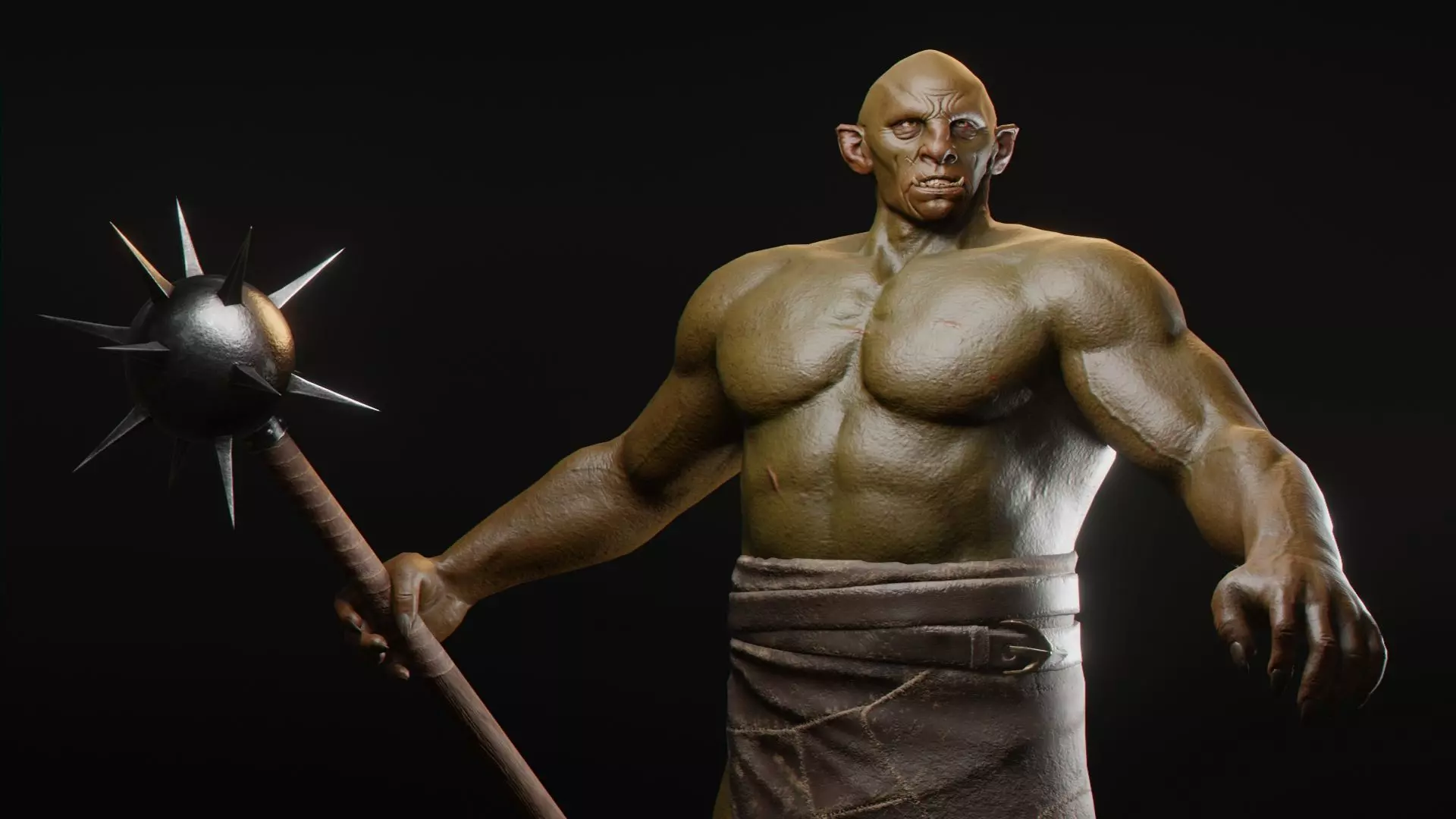 Ogre low-poly man running Low-poly 3D model_0