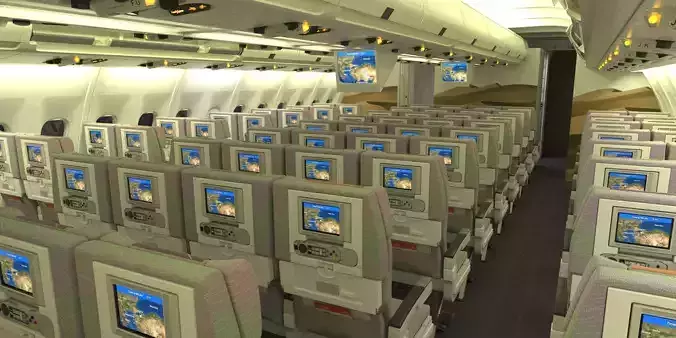Airbus A330 Emirates economy interior 3D model