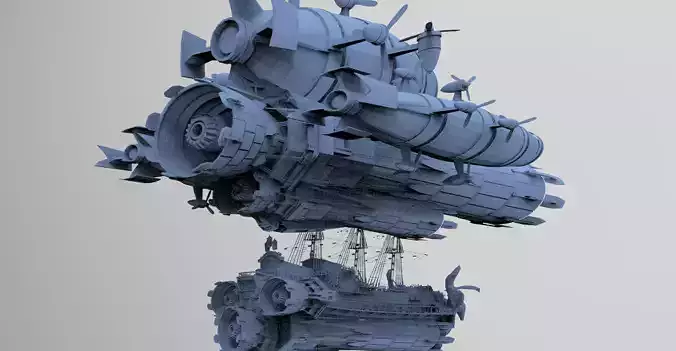 Sci fi Airship Space design 6