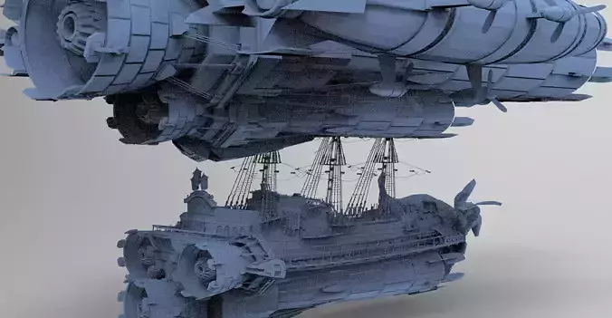 Grand Sci fi Airship Space design 2 