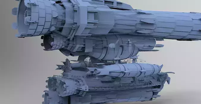 Grand Sci fi Airship Space design 4 