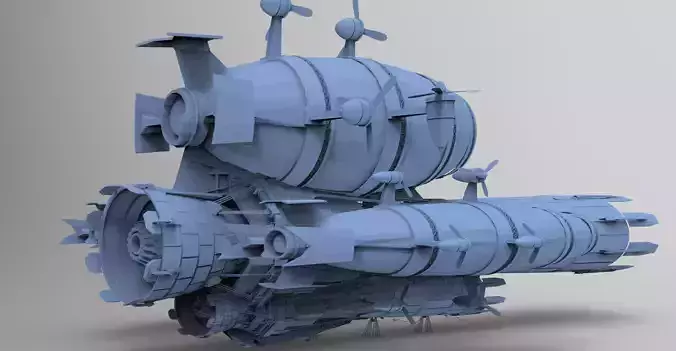 Grand Sci fi Airship Space design 5 
