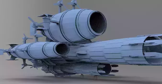 Grand Sci fi Airship Space design 6