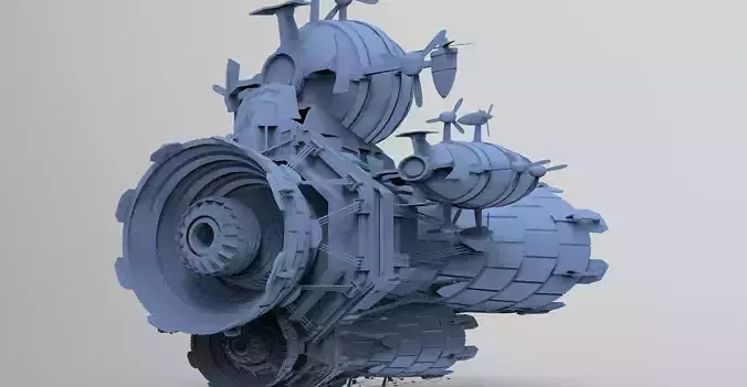 Sci fi Airship Space design 9