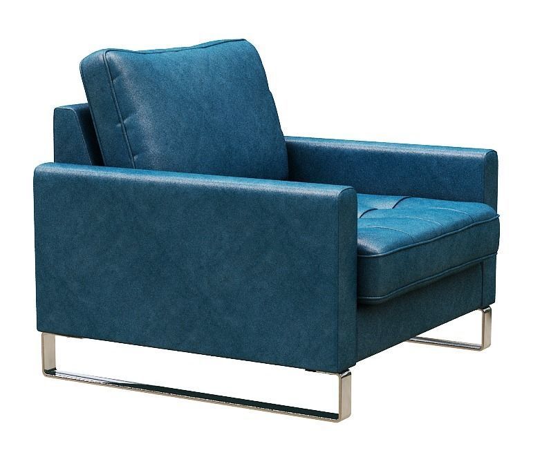 Armchair leather club chair Low-poly 3D model_2