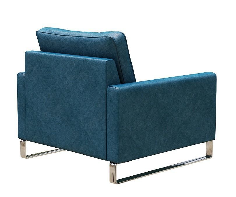 Armchair leather club chair Low-poly 3D model_4