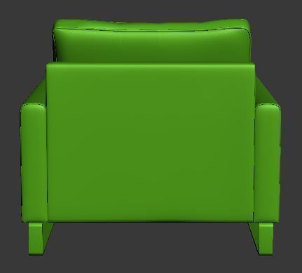 Armchair leather club chair Low-poly 3D model_11