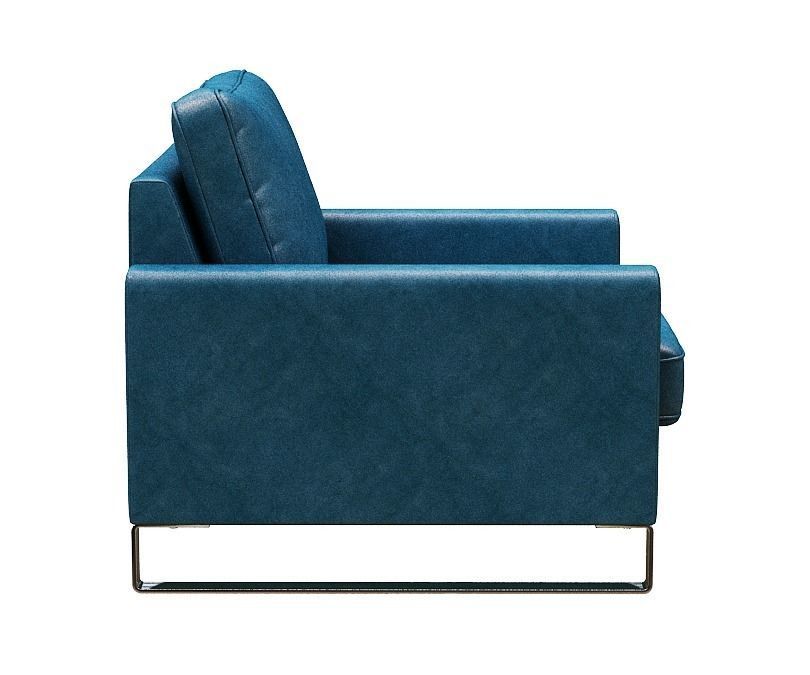 Armchair leather club chair Low-poly 3D model_3