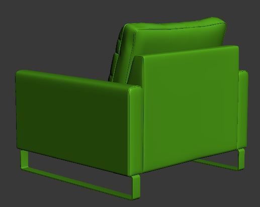 Armchair leather club chair Low-poly 3D model_12