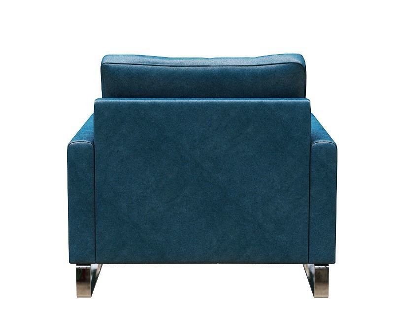 Armchair leather club chair Low-poly 3D model_5