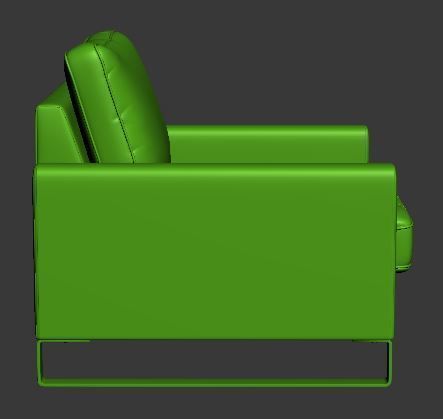 Armchair leather club chair Low-poly 3D model_9