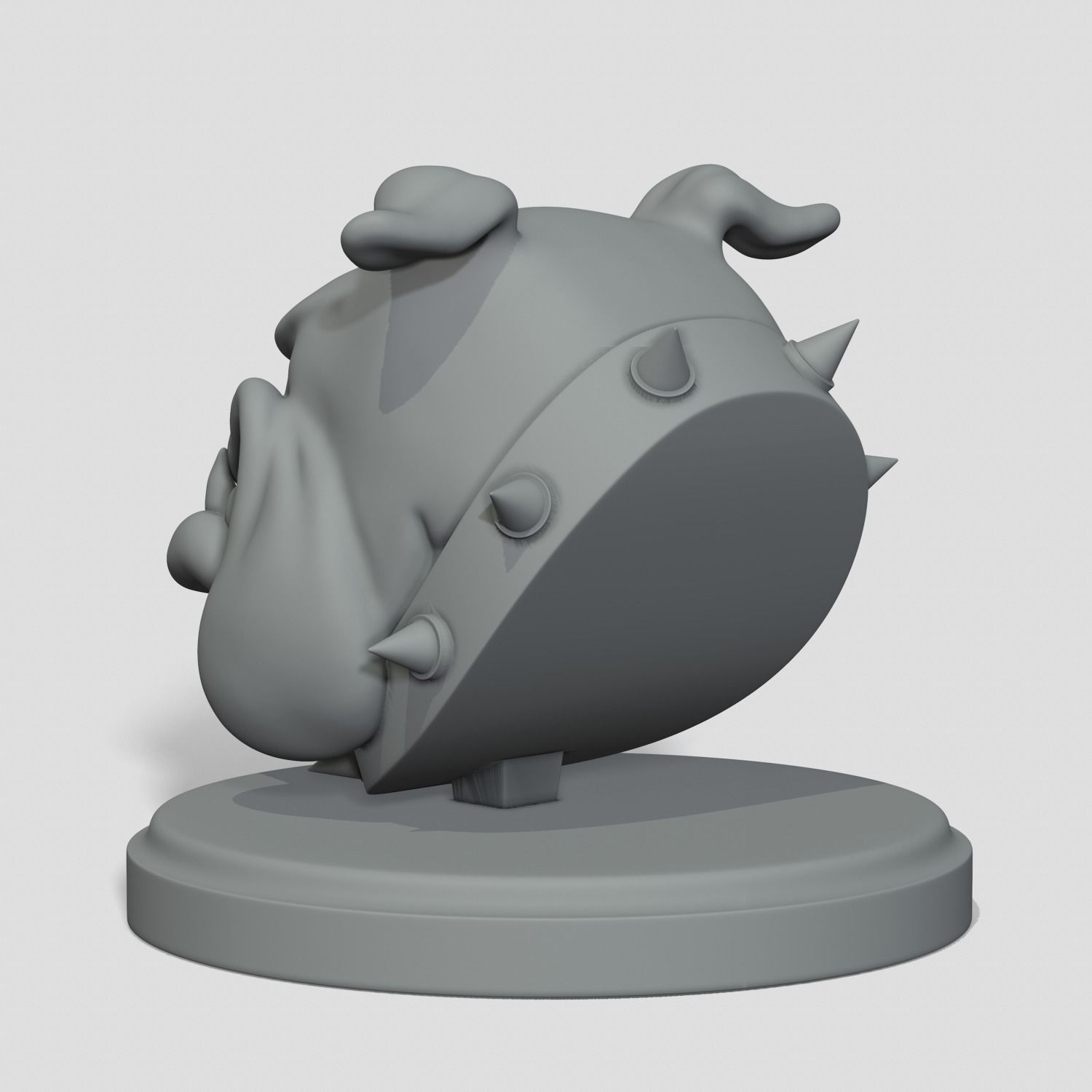 Bulldog dog with spikes 3D print model_5