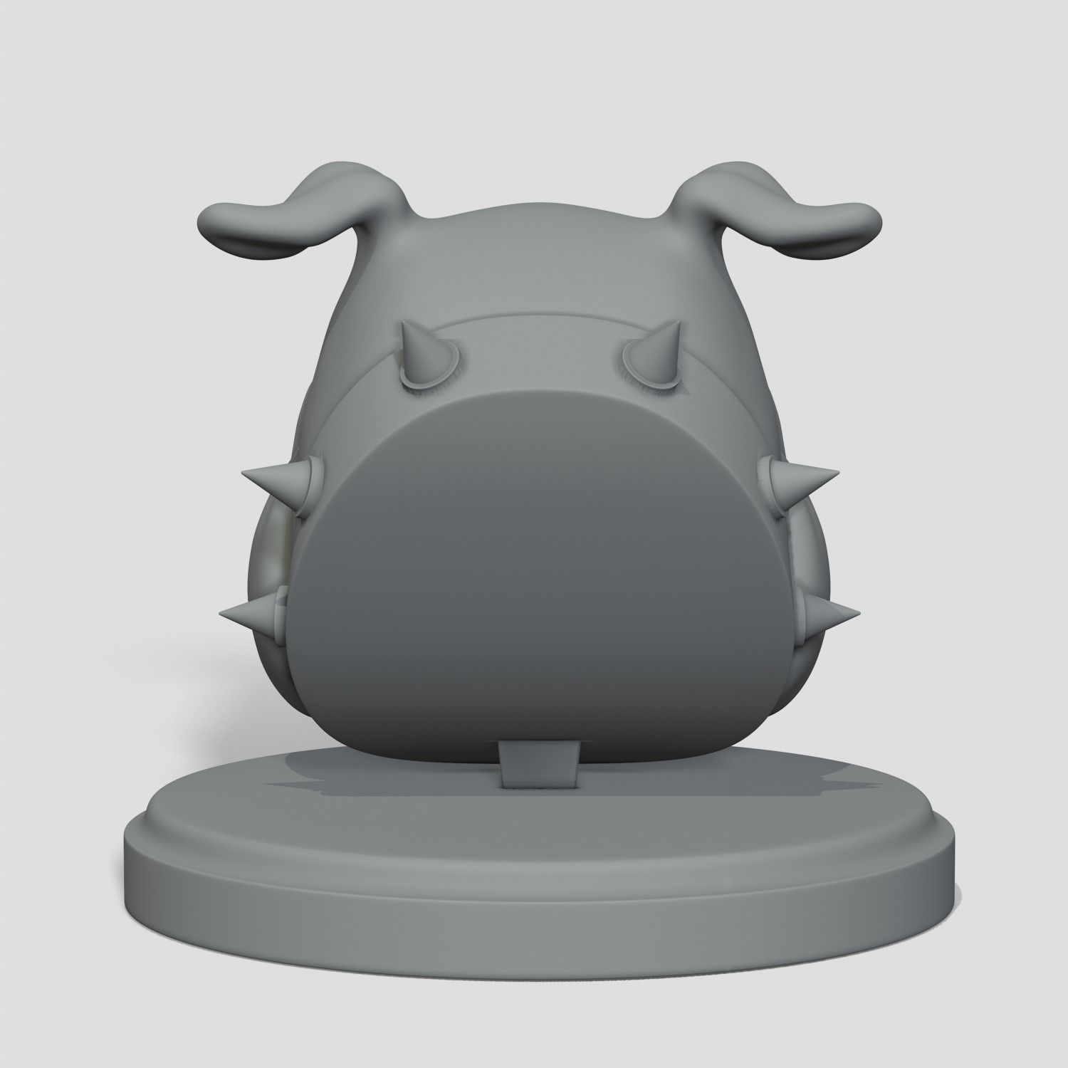 Bulldog dog with spikes 3D print model_4