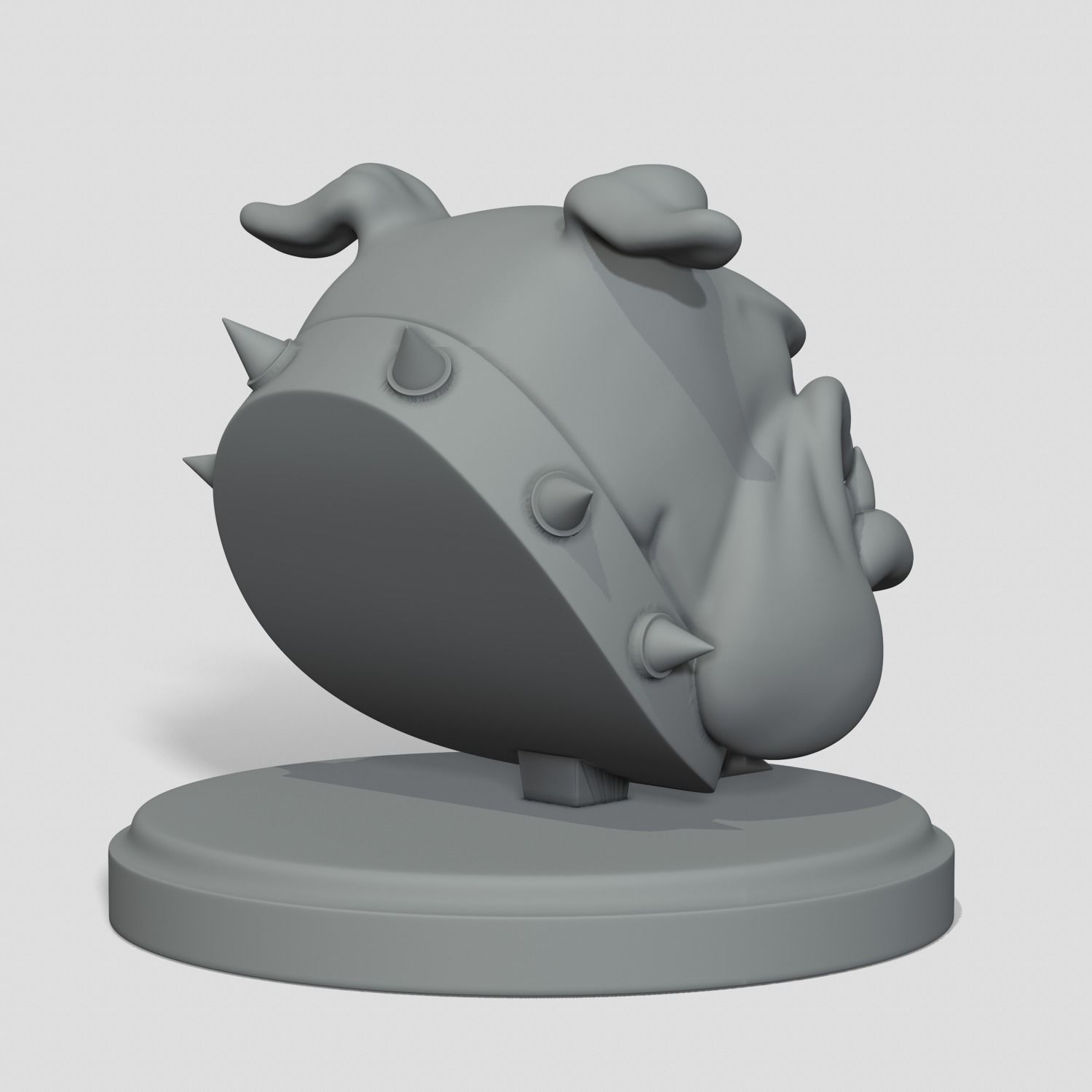 Bulldog dog with spikes 3D print model_3