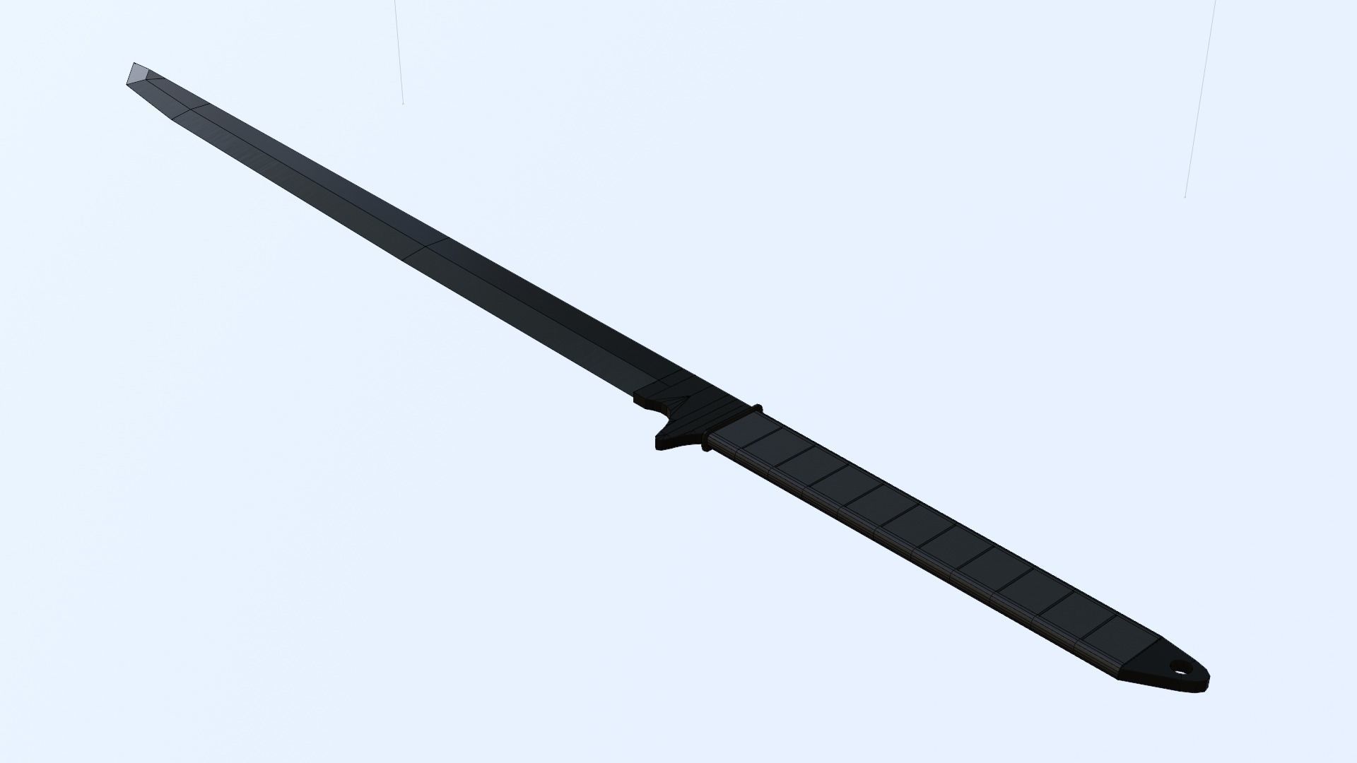 Modern Japanese long sword - katana for the game Low-poly 3D model_5