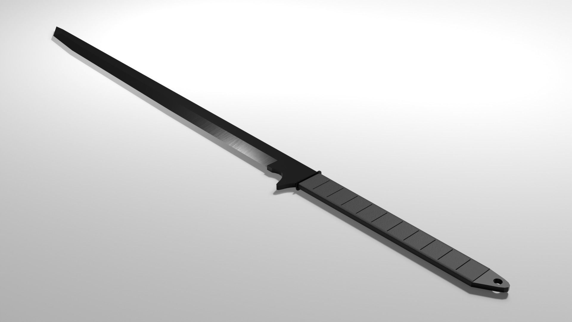 Modern Japanese long sword - katana for the game Low-poly 3D model_2