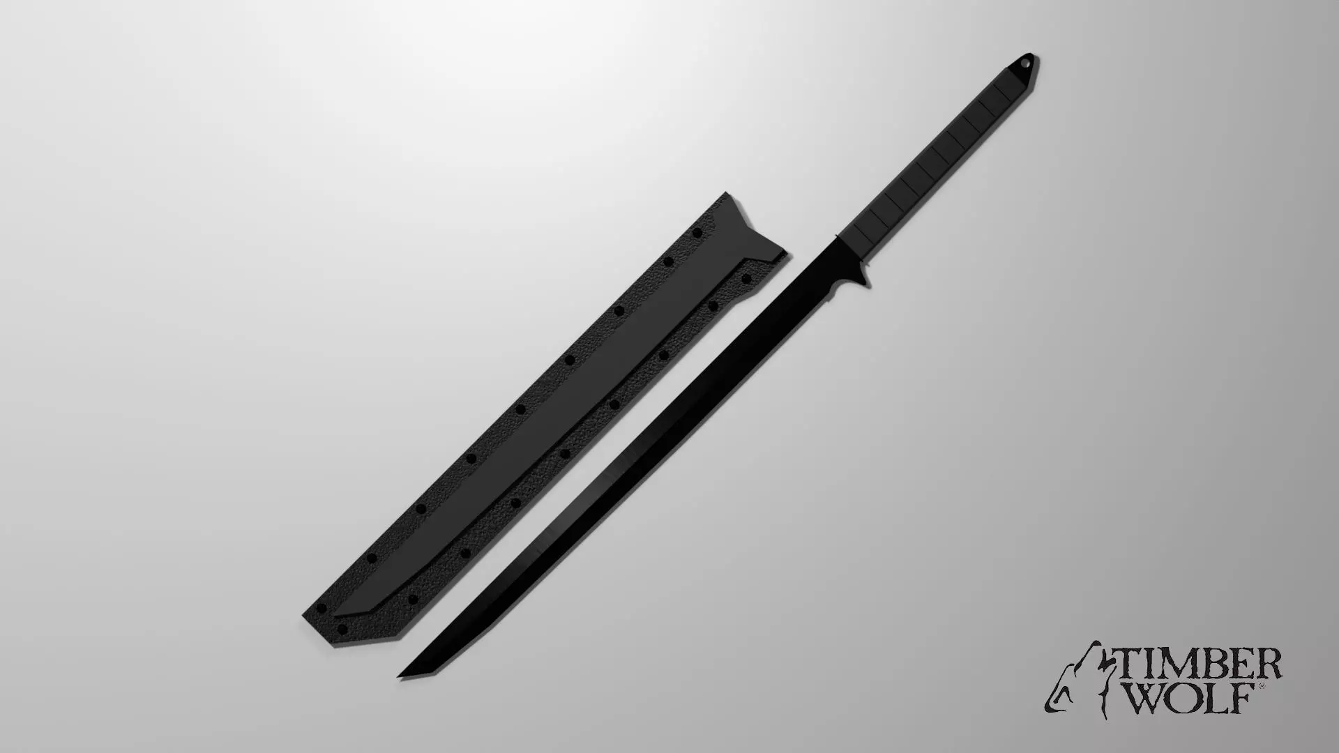 Modern Japanese long sword - katana for the game Low-poly 3D model_0