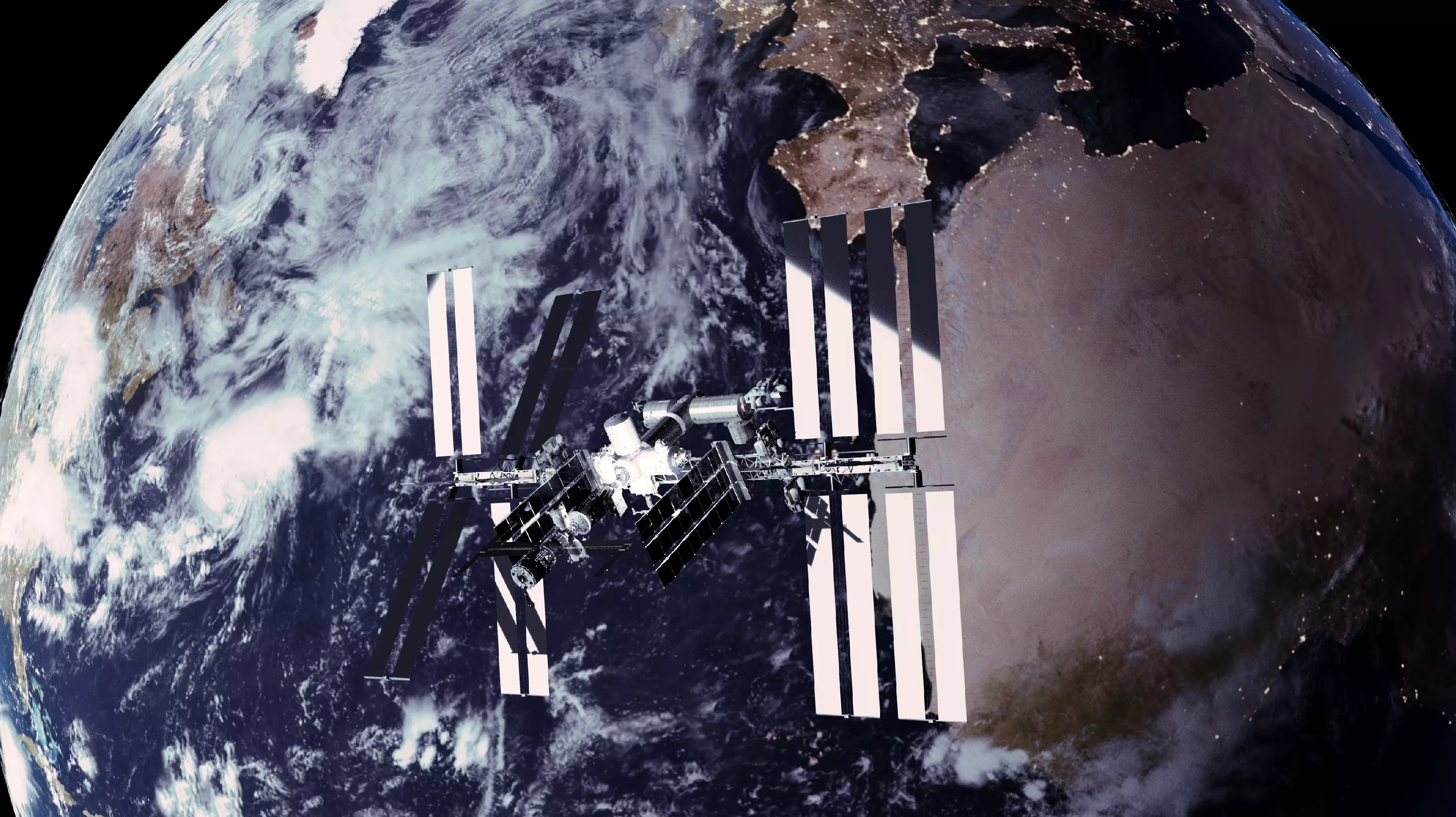 Earth and International Space Station 3D model