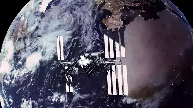 Earth and International Space Station