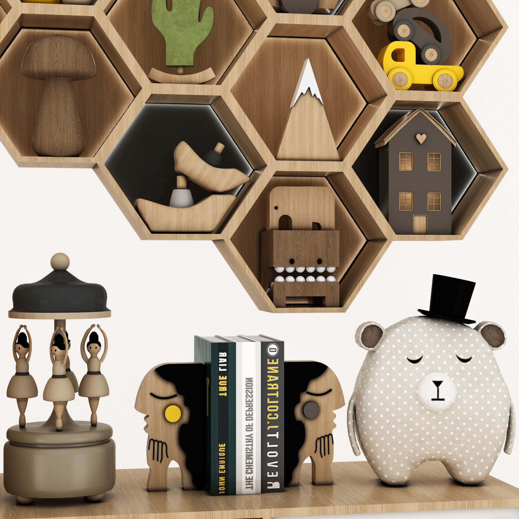 toys and furniture set Low-poly 3D model_3