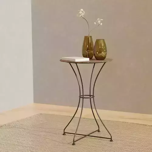 Irregular vases and side table
