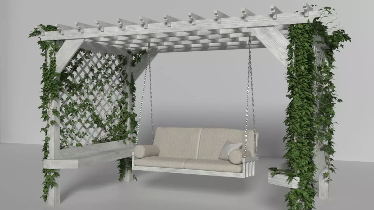 Garden swing Gazebo Pergola 3D model  3D model_0