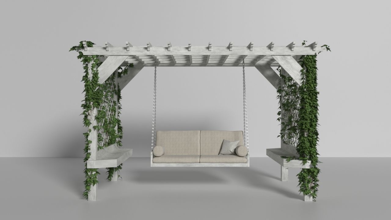 Garden swing Gazebo Pergola 3D model  3D model_1
