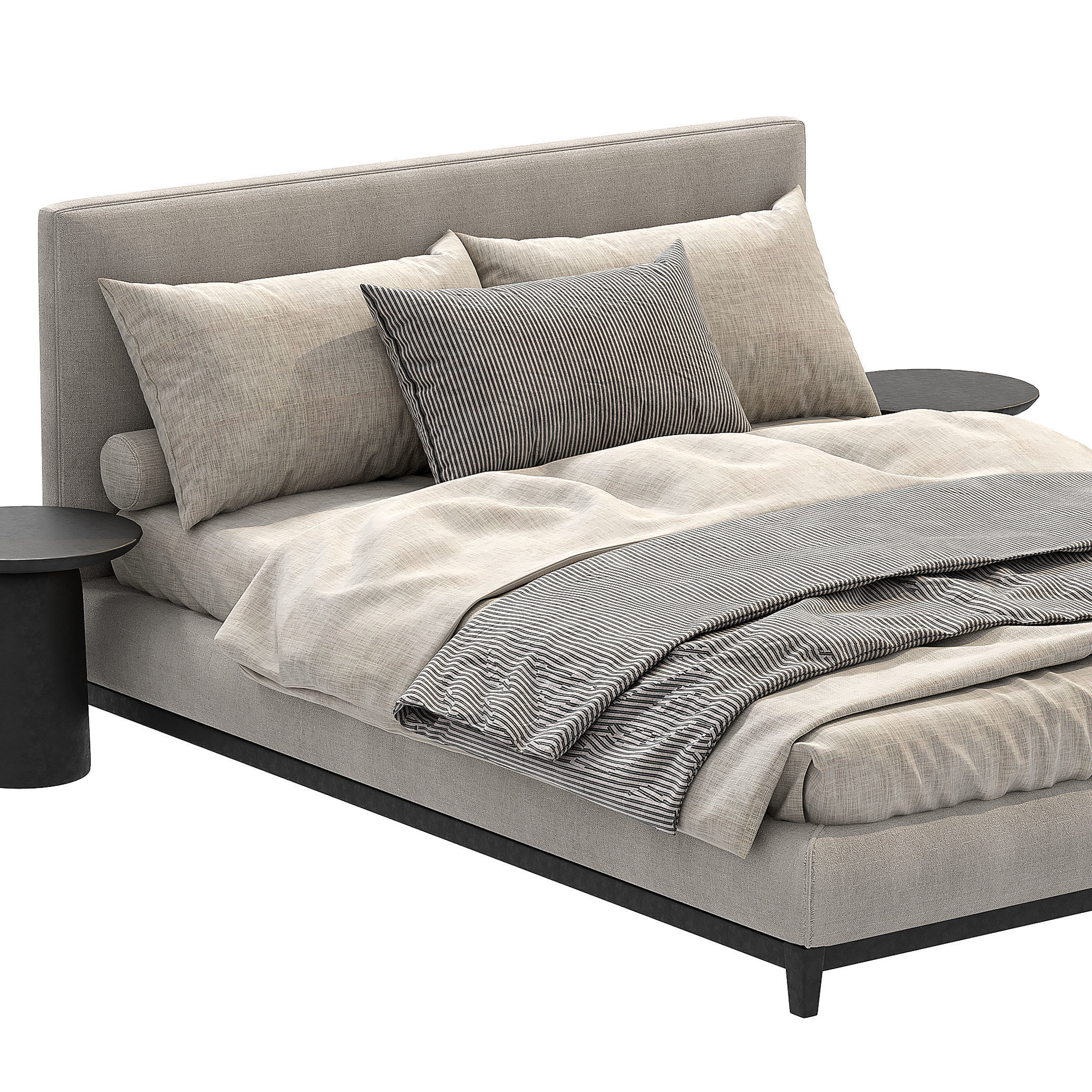 Andersen-Bed bed with two pillows and side table 3D model_3